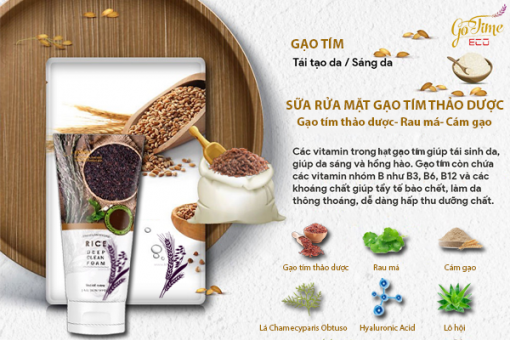 Sữa rửa mặt chiết xuất từ cám gạo