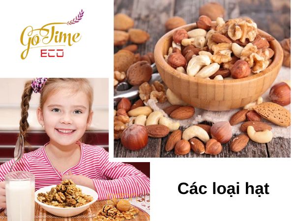 Các loại hạt là thực phẩm bổ sung canxi cho bé 